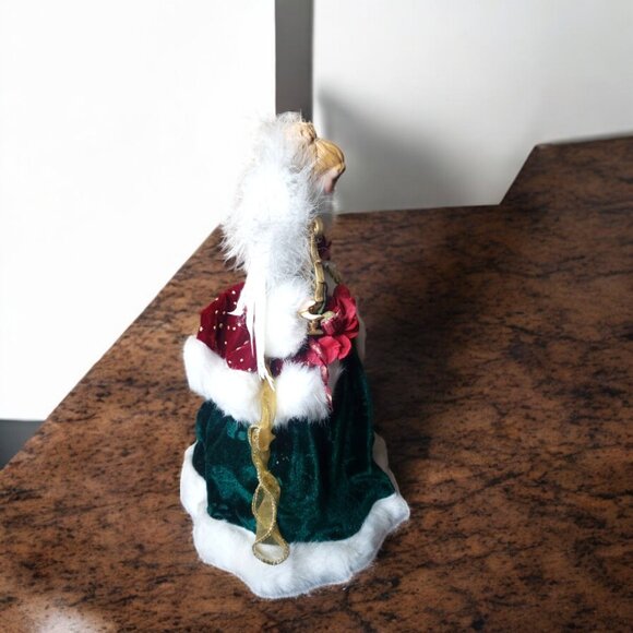 Vintage Christmas Angel - Mantle Figure - Tree Topper - Harp - Porcelain - Picture 2 of 7